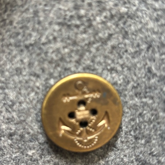 LANDS END WOOL GRAY CLASSIC TAILORED DOUBLE BREASTED NAUTICAL PEA COAT SZ 12 - Picture 13 of 13